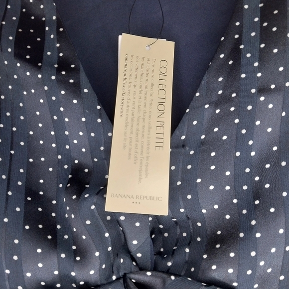 Banana Republic Pleated Tiered Sleeveless Polka Dot Dress NWT - Picture 5 of 16